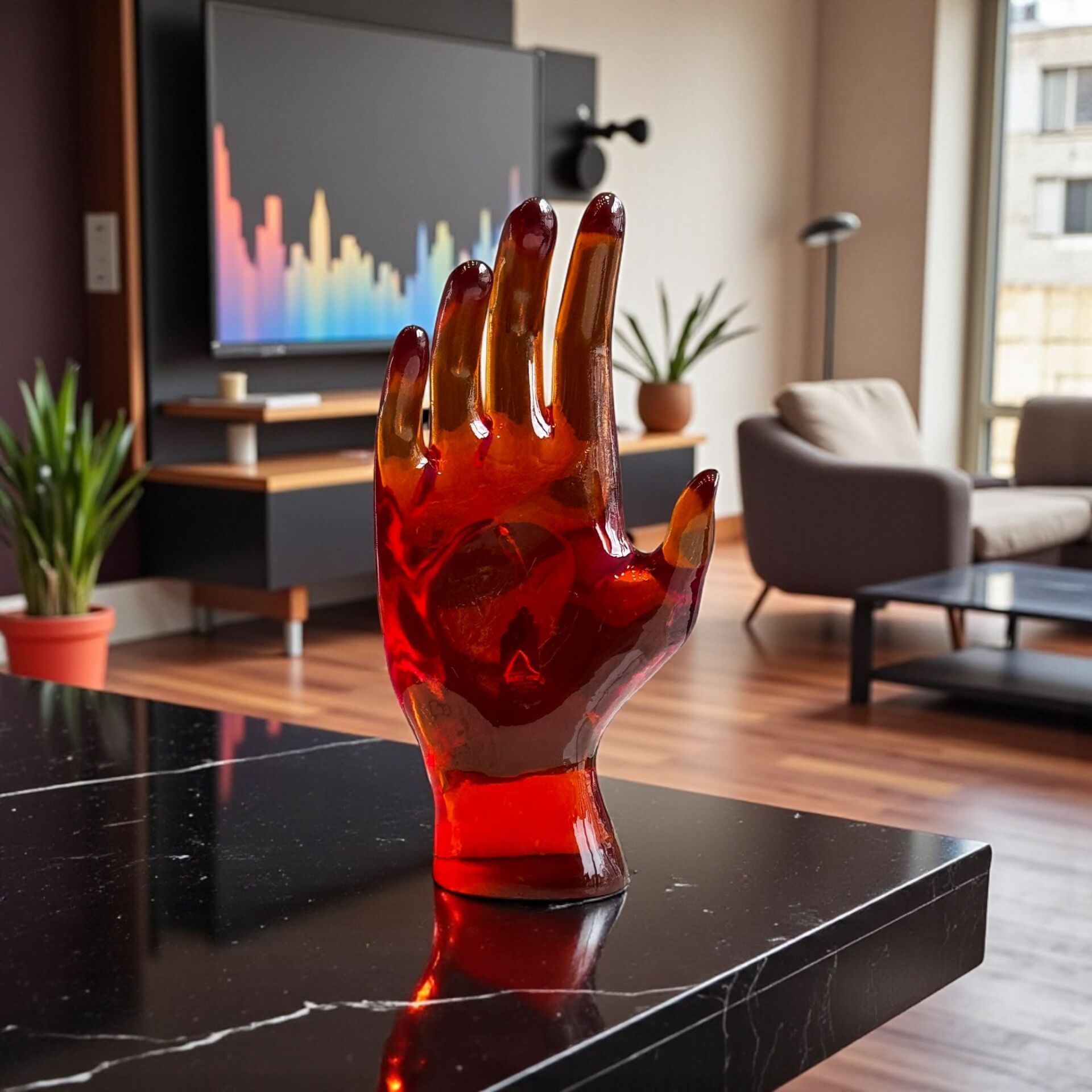 Reçine Büyük El Dekor Obje – Amber