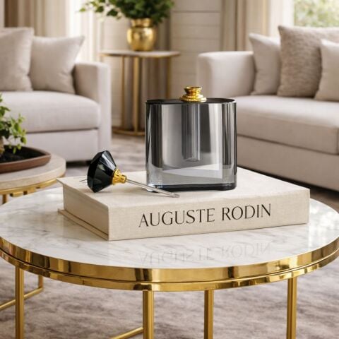 Dekoratif Kristal Parfüm Şişesi – Füme