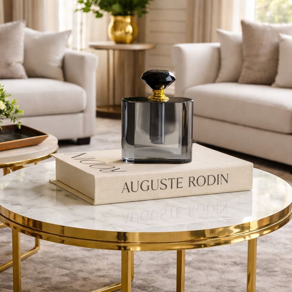 Dekoratif Kristal Parfüm Şişesi – Füme