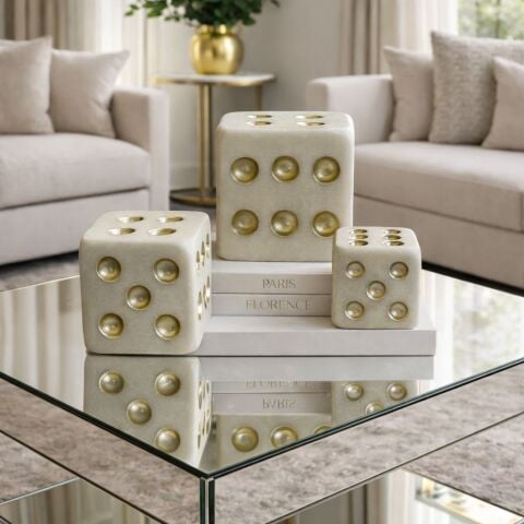 3’lü Dekoratif Mermer Zar Obje Seti