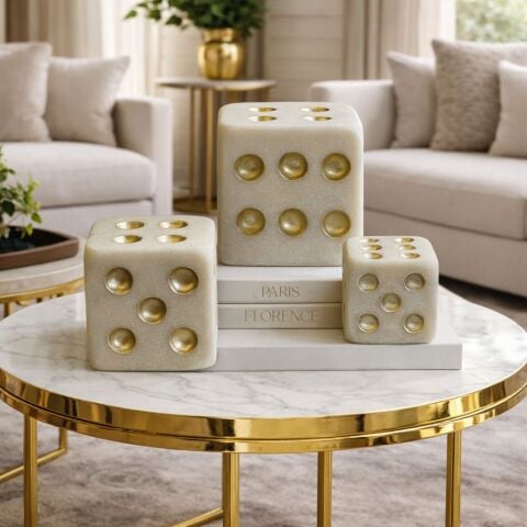 3’lü Dekoratif Mermer Zar Obje Seti