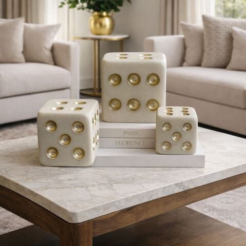 3’lü Dekoratif Mermer Zar Obje Seti