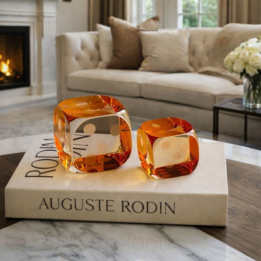 2’li Kristal Zar Dekoratif Obje Seti – Turuncu