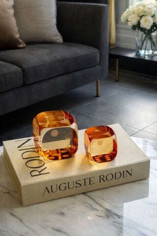 2’li Kristal Zar Dekoratif Obje Seti – Turuncu