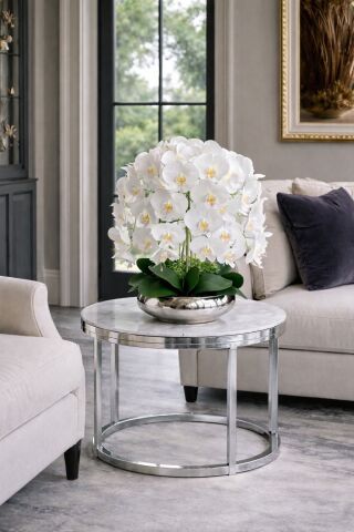 Ufo Saksı 6 Dal Orkide Aranjmanı – Gümüş