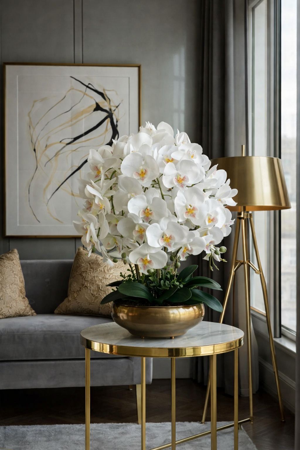 Ufo Saksı 6 Dal Orkide Aranjmanı – Eskitme