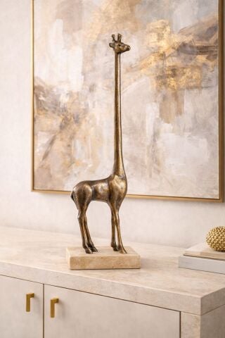 Döküm Uzun Zürafa Dekoratif Obje