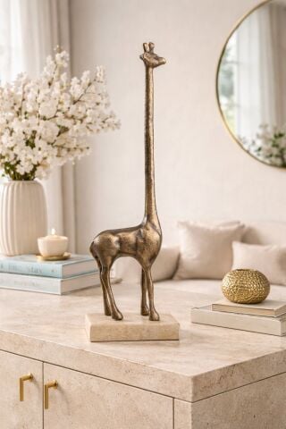 Döküm Uzun Zürafa Dekoratif Obje