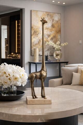 Döküm Uzun Zürafa Dekoratif Obje