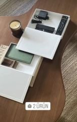 Kumaş Kaplı 2'li Set Dekoratif Kitap Kutusu