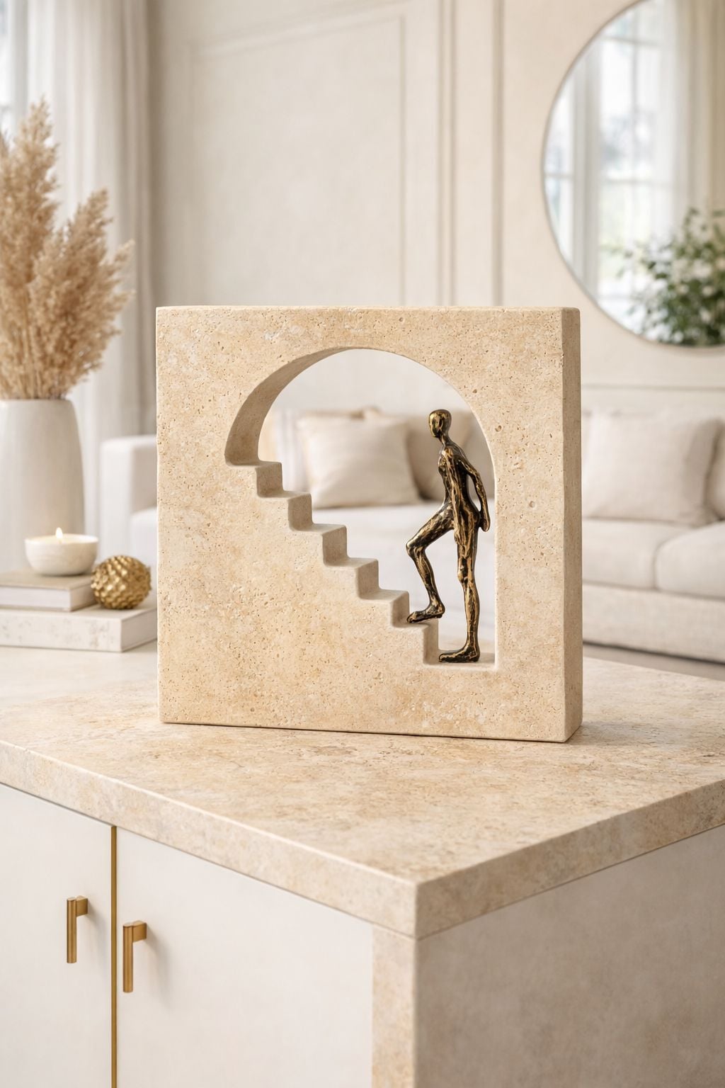 Traverten Kare Merdiven Dekoratif Aksesuar