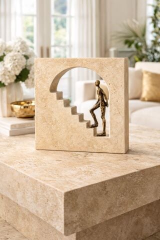 Traverten Kare Merdiven Dekoratif Aksesuar