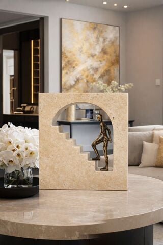 Traverten Kare Merdiven Dekoratif Aksesuar