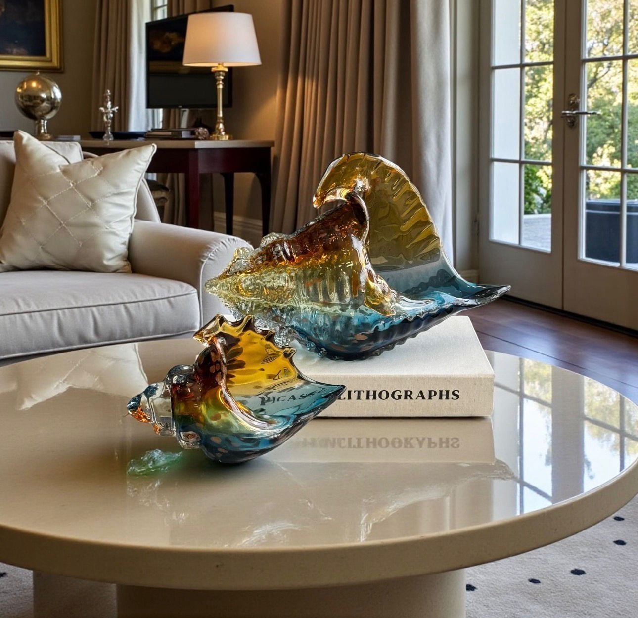 2’li Holly Deniz Kabuğu Dekoratif Obje – Bal Mavi