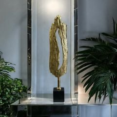 Dekoratif Döküm Yaprak Obje Aksesuar Mat Gold