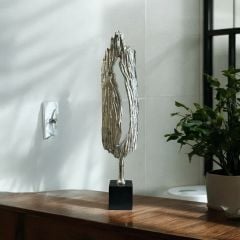 Dekoratif Döküm Yaprak Obje Aksesuar Gümüş