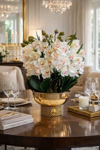 Döküm Saksı Singapur Orkide Aranjmanı 6’lı – Gold