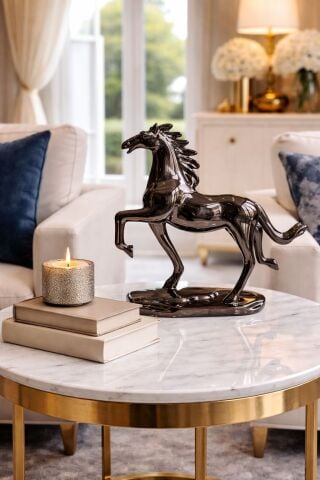 Reçine At Dekoratif Obje Füme