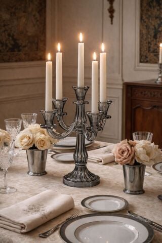 5 Kollu Cam Şamdan – Füme