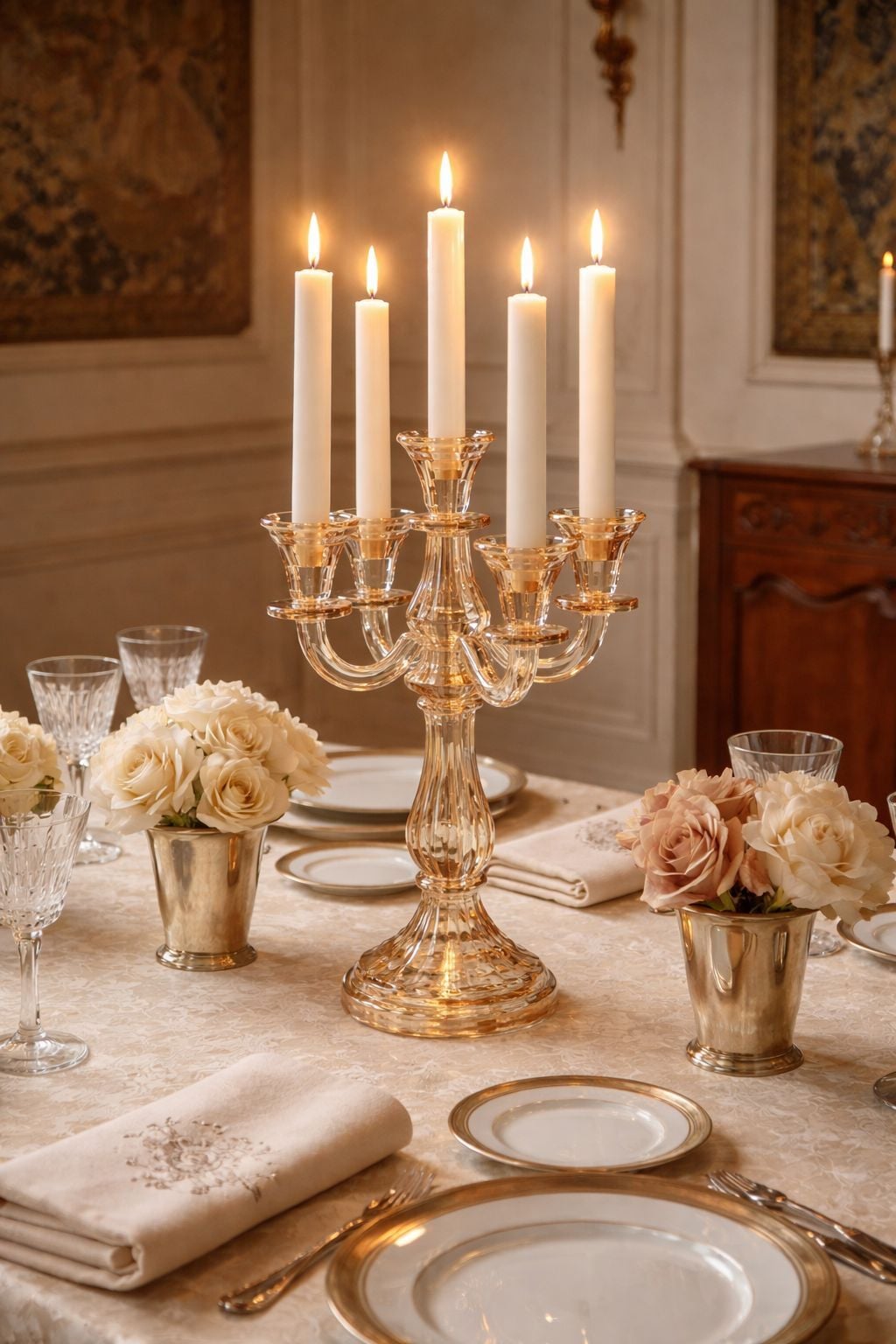 5 Kollu Cam Şamdan – Bal