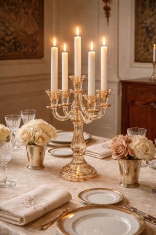 5 Kollu Cam Şamdan – Bal