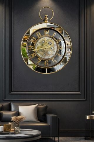 Yeni Duvar Saati Kulplu Eskitme/Gümüş