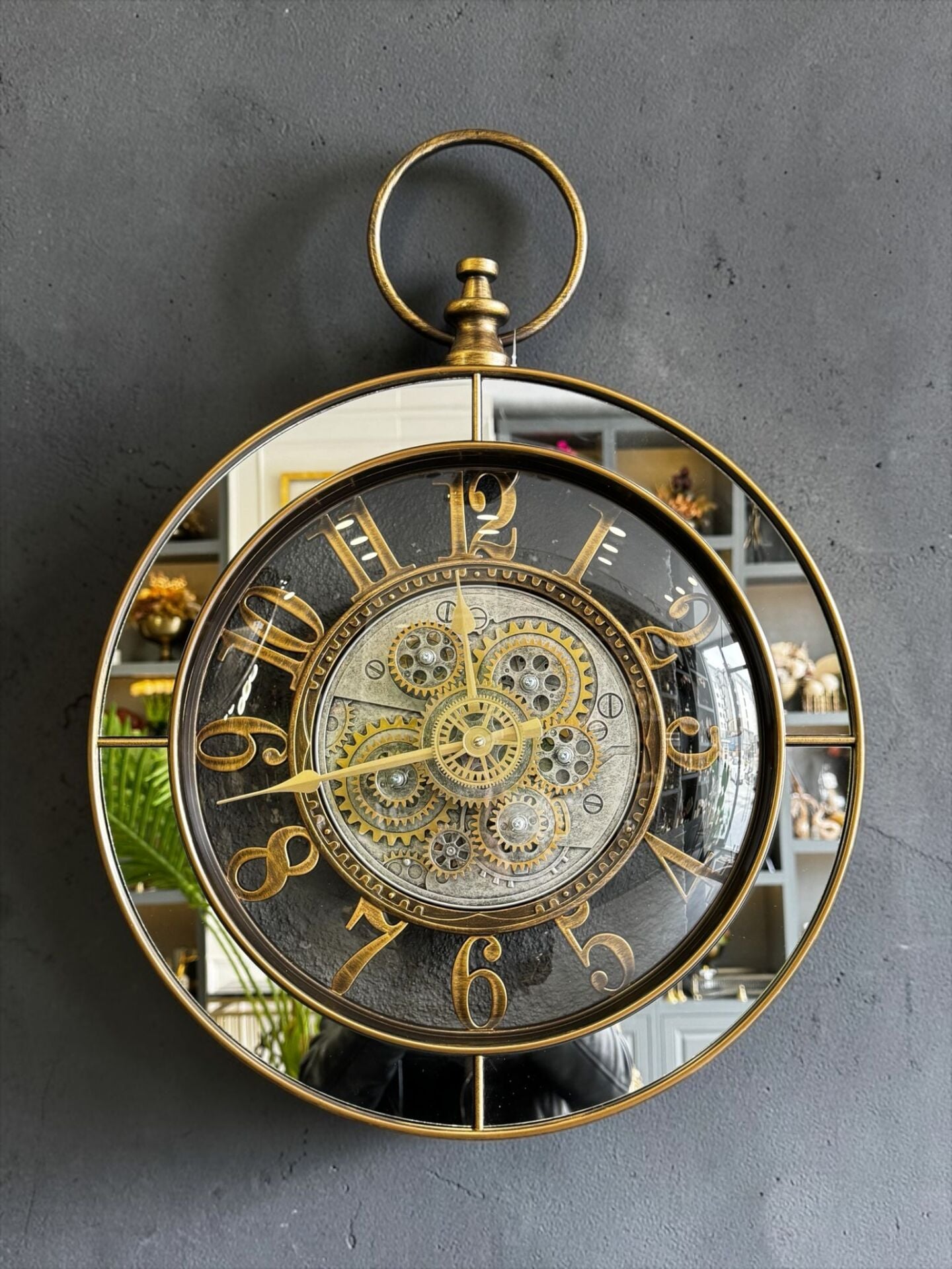 Yeni Duvar Saati Kulplu Eskitme/Gümüş