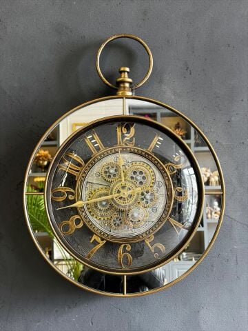 Yeni Duvar Saati Kulplu Eskitme/Gümüş