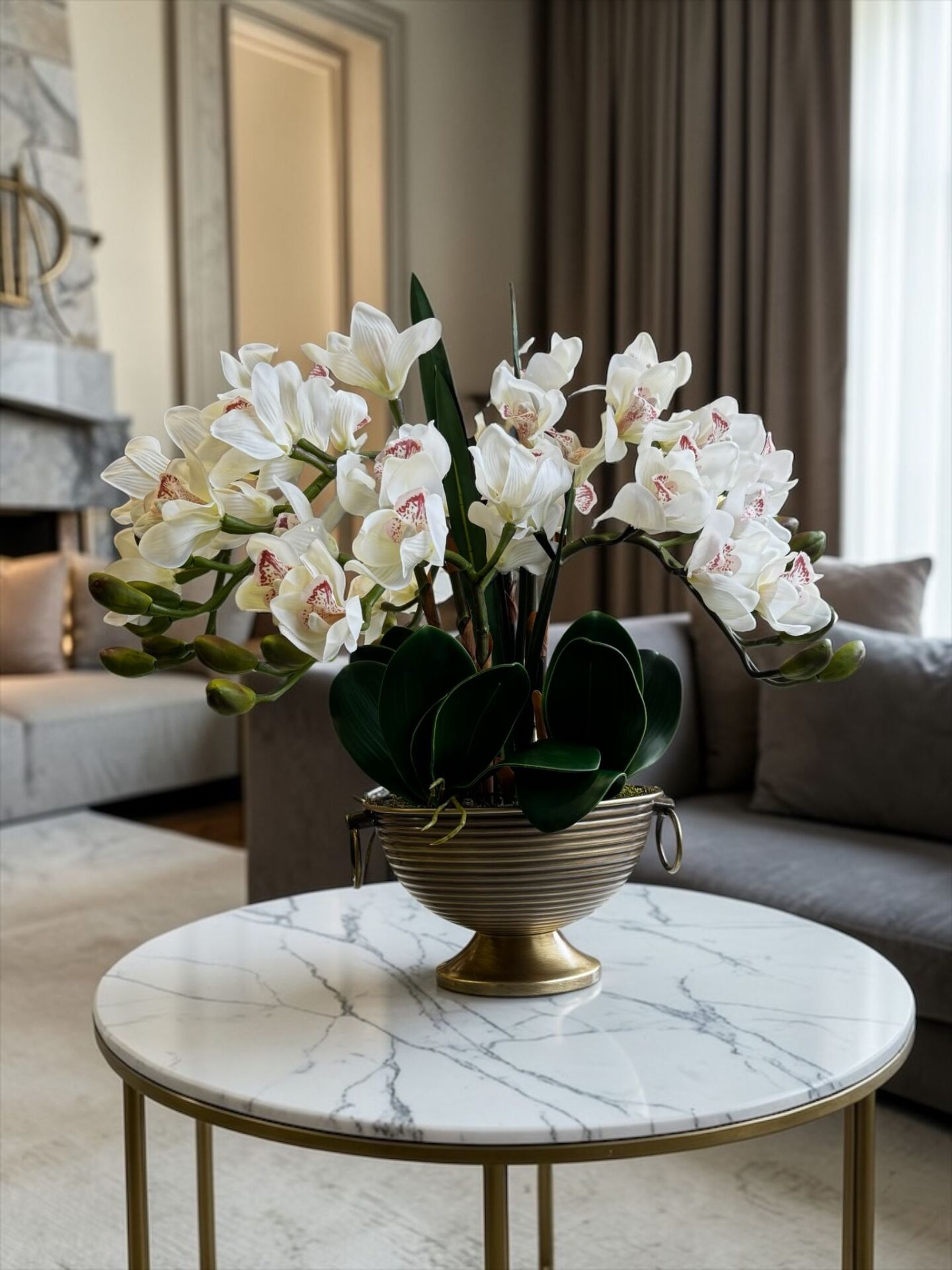 Vionna Saksı Singapur Orkide Aranjmanı – 6 Dallı Eskitme