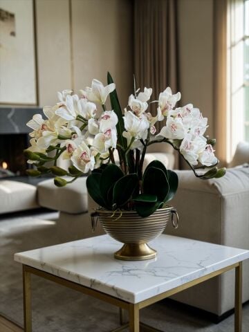 Vionna Saksı Singapur Orkide Aranjmanı – 6 Dallı Eskitme