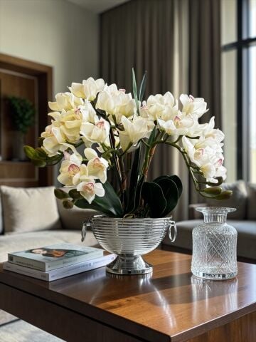 Vionna Saksı Singapur Orkide Aranjmanı – 6 Dallı Eskitme