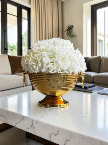 Vionna Vazo Islak Gül Aranjmanı – 35’li / Gold