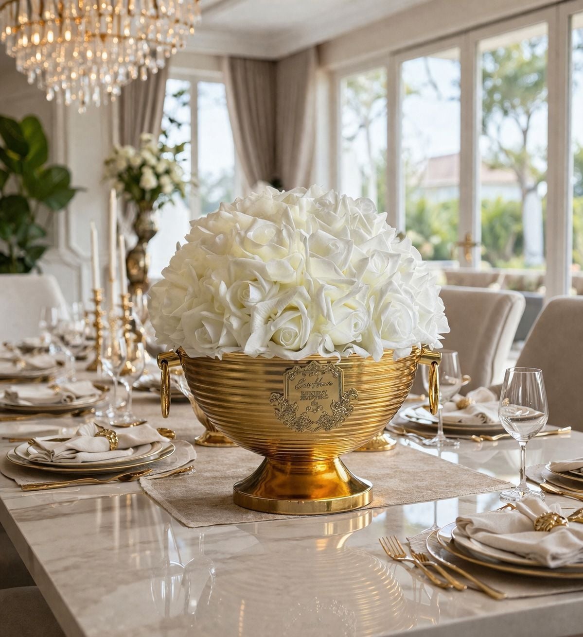 Vionna Vazo Islak Gül Aranjmanı – 35’li / Gold