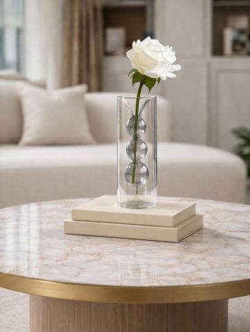 Cidarlı Cam Vazo – Füme