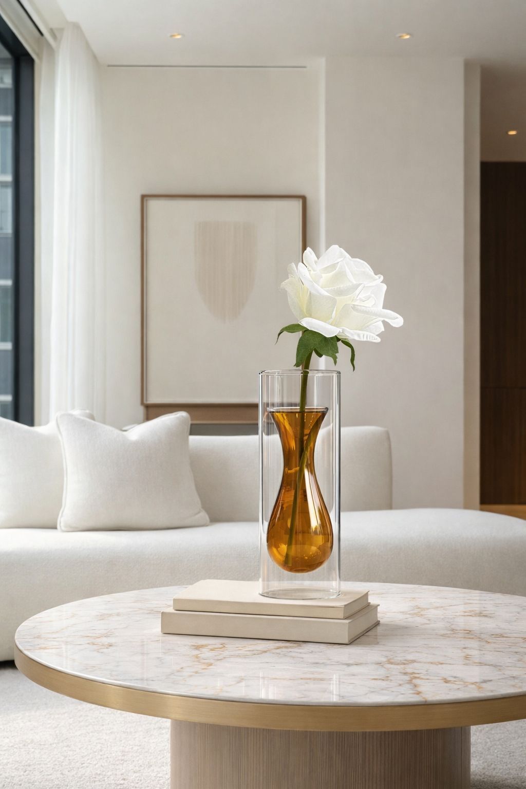 Cidarlı Cam Vazo – Turuncu