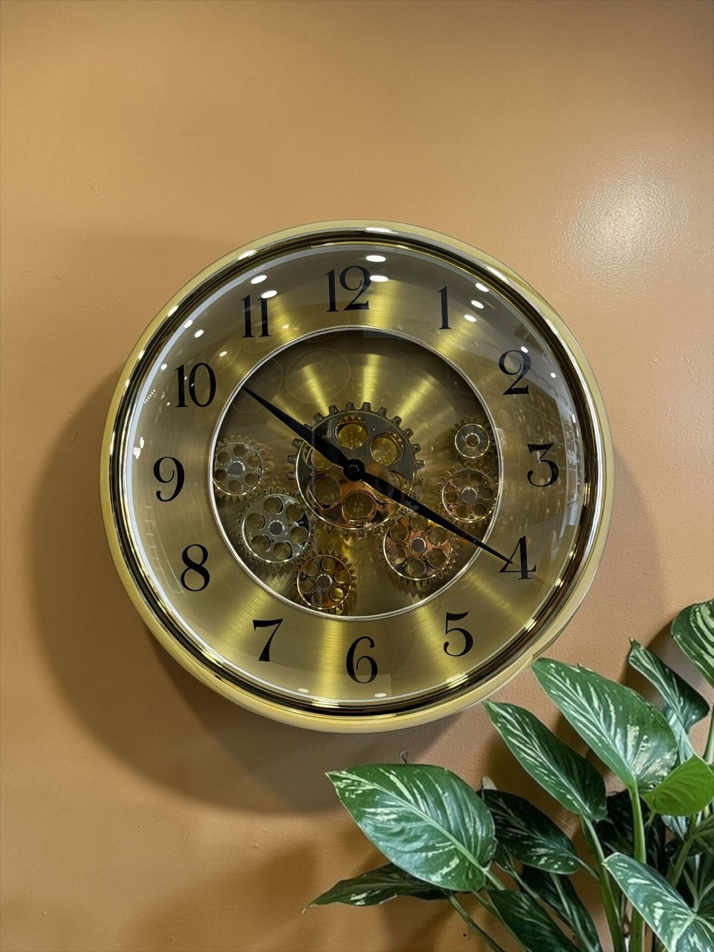 Çarklı Duvar Saati – Gold 35 cm