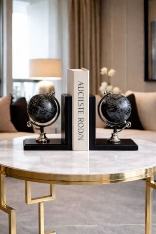 Kitap Tutucu Dekor Seti – Siyah