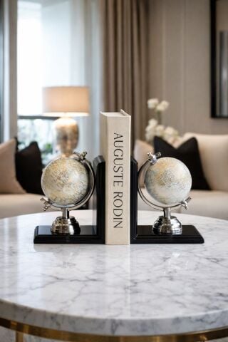 Kitap Tutucu Dekor Seti – Krem