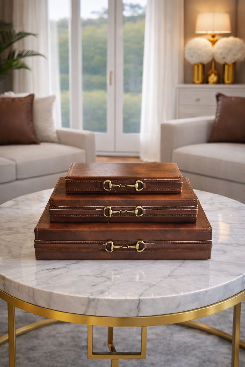 3’lü Deri Kitap Kutusu Seti – Taba