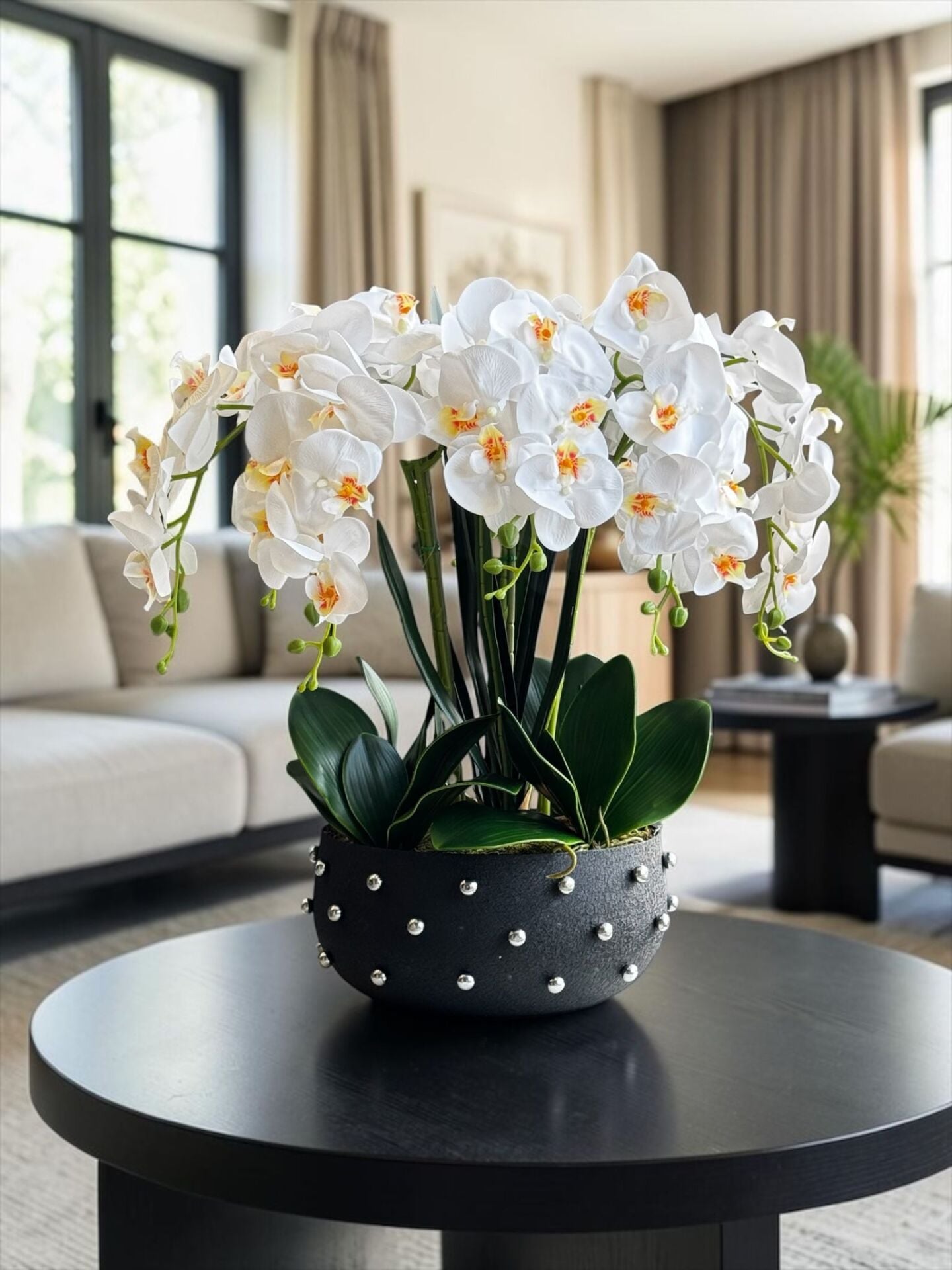 Boncuk Saksı Orkide Aranjmanı 8’li