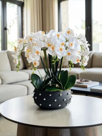 Boncuk Saksı Orkide Aranjmanı 8’li