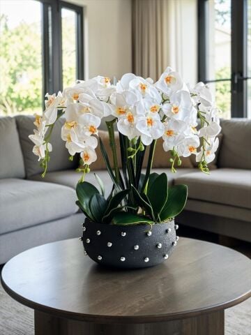 Boncuk Saksı Orkide Aranjmanı 8’li