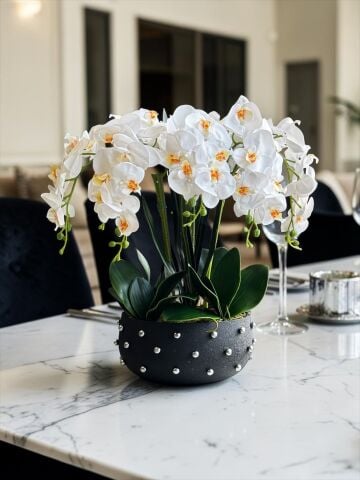 Boncuk Saksı Orkide Aranjmanı 8’li