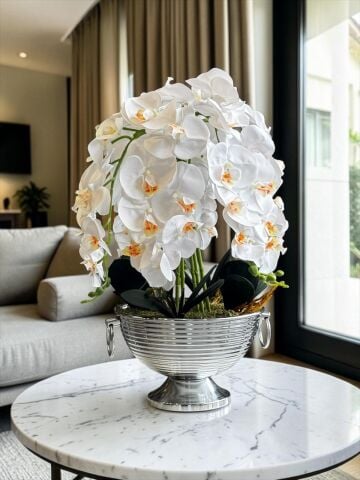 Vionna Saksı 6 Dal Orkide Aranjmanı – Gümüş