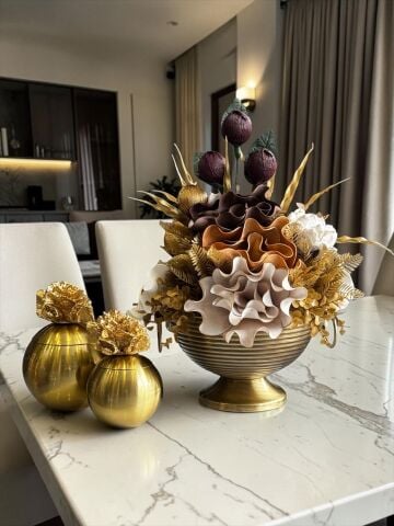 Vionna Saksı Eva Çiçek & Mercan Kutu Seti – Eskitme & Mercan