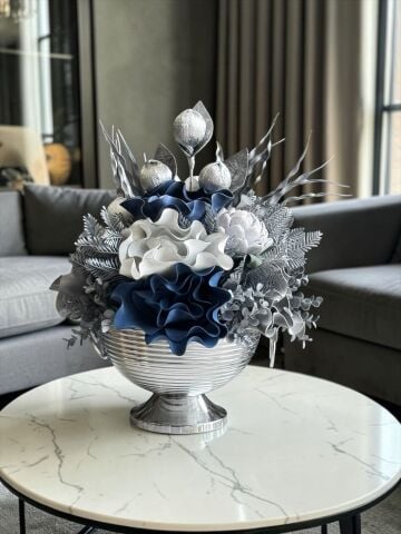 Vionna Saksı Eva Çiçek Aranmanı Gümüş