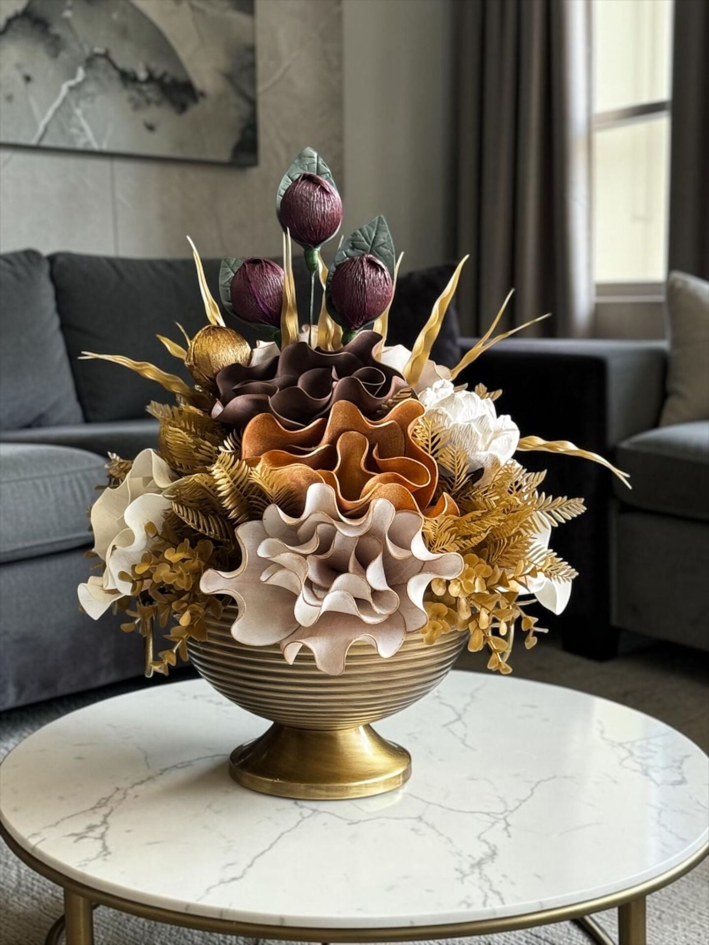 Vionna Saksı Eva Çiçek Aranmanı Eskitme