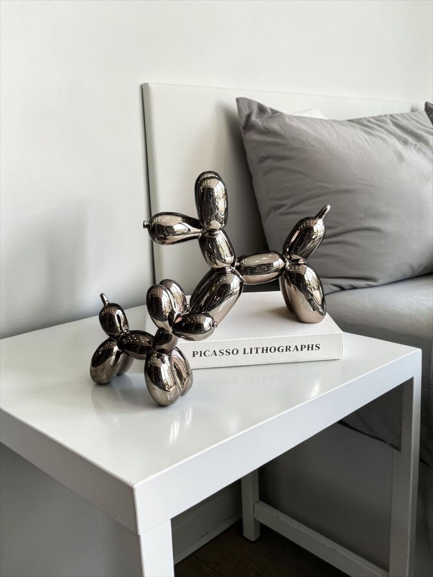 2’li Balon Köpek Dekor Obje Füme Seti