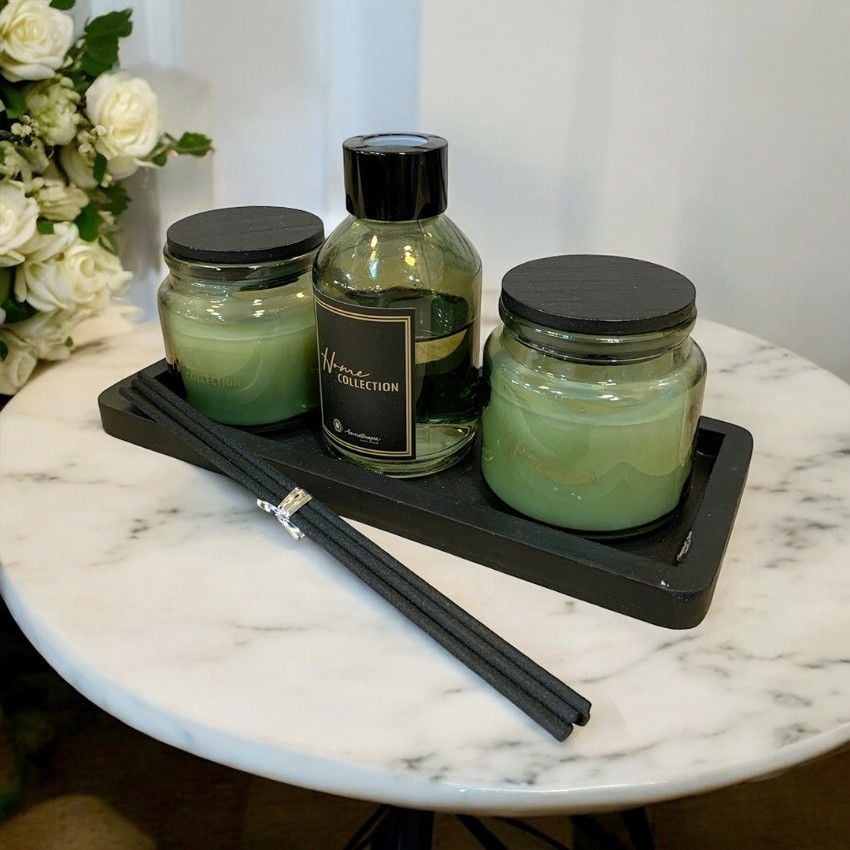 2'li mumluk & Oda Kokusu 4 Parça Set Yeşil