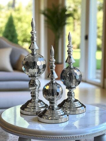 3 Lü Dev Dekor Alem Renkli Füme Gümüş